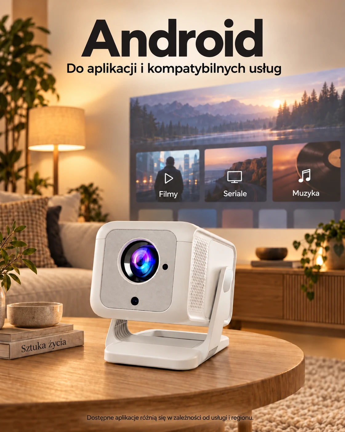 ProjektorLand Nova Plus mini projektora – 420 ANSI lumens, natywny Full HD 1080p, autofocus, Android i Wi-Fi