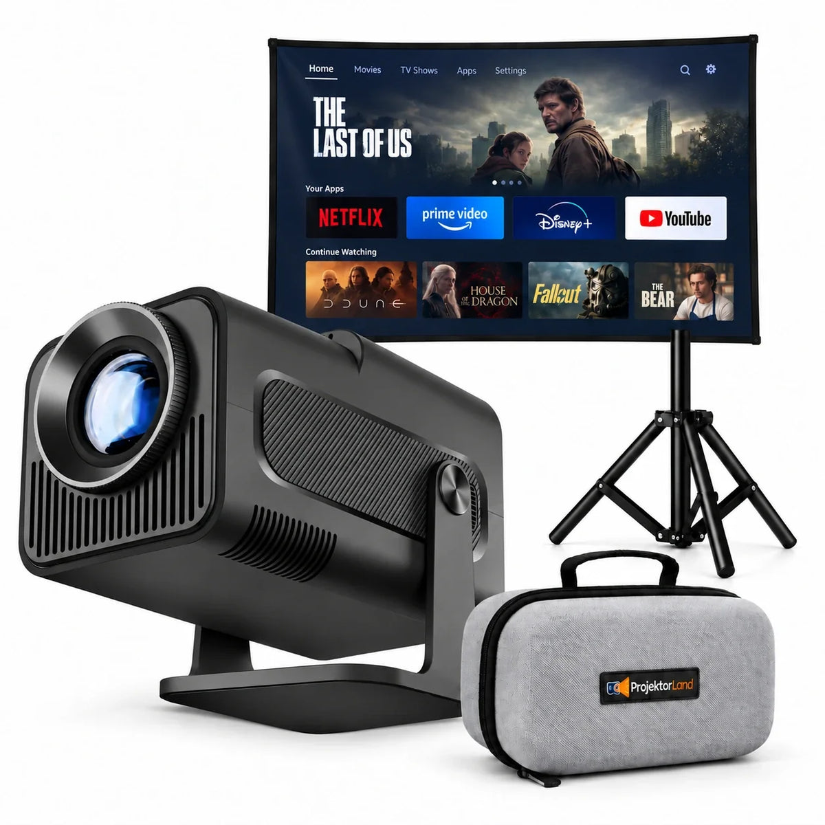 Miniprojektor Nomad Mini – 300 ANSI-lumen, HD 720p, Android 11, Wi-Fi 6, Bluetooth och 180° rotation