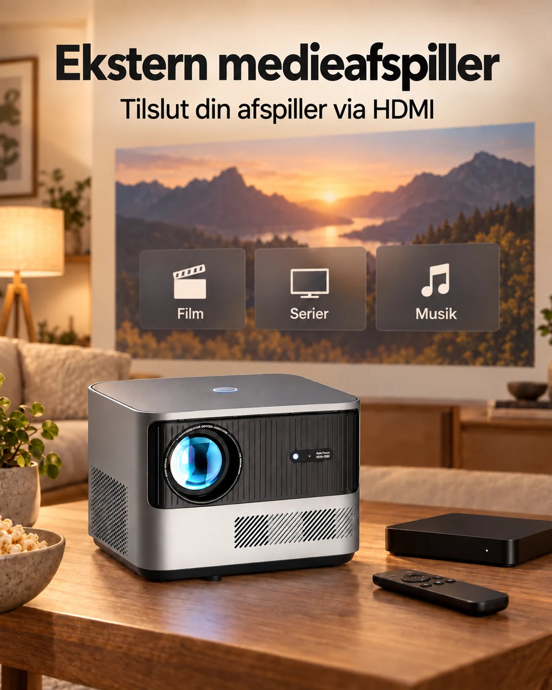ProjektorLand Grand Cinema projektor – 4K-kompatibel, oprindelig Full HD 1080p, 580 ANSI lumens, HDMI og USB – Produktpresentation 2