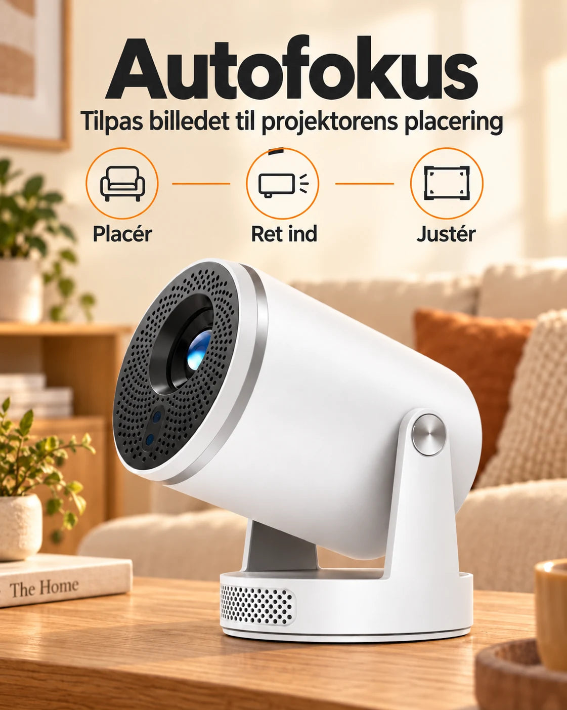 ProjektorLand Luma Pro mini-projektor – 400 ANSI lumen, oprindelig Full HD 1080p, autofokus, Android 14 og Wi-Fi 6