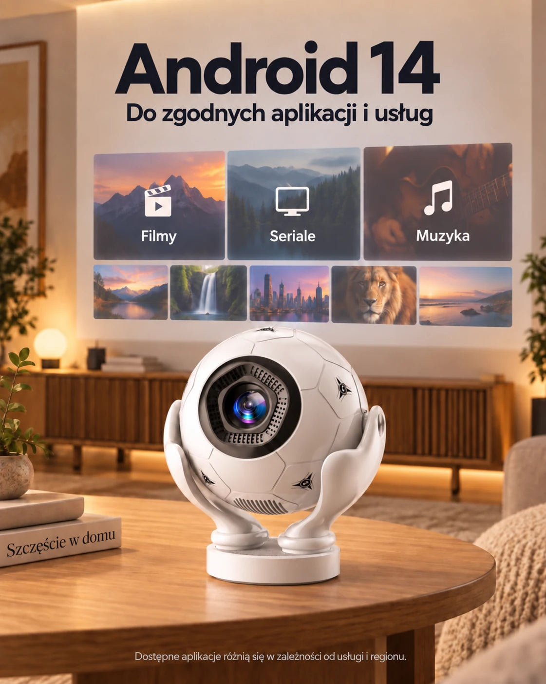 ProjektorLand Orbit Pro mini projektora – 500 ANSI lumens, natywny Full HD 1080p, elektroniczny fokus, Android 14 i Wi-Fi 6 – Prezentacja produktu 2