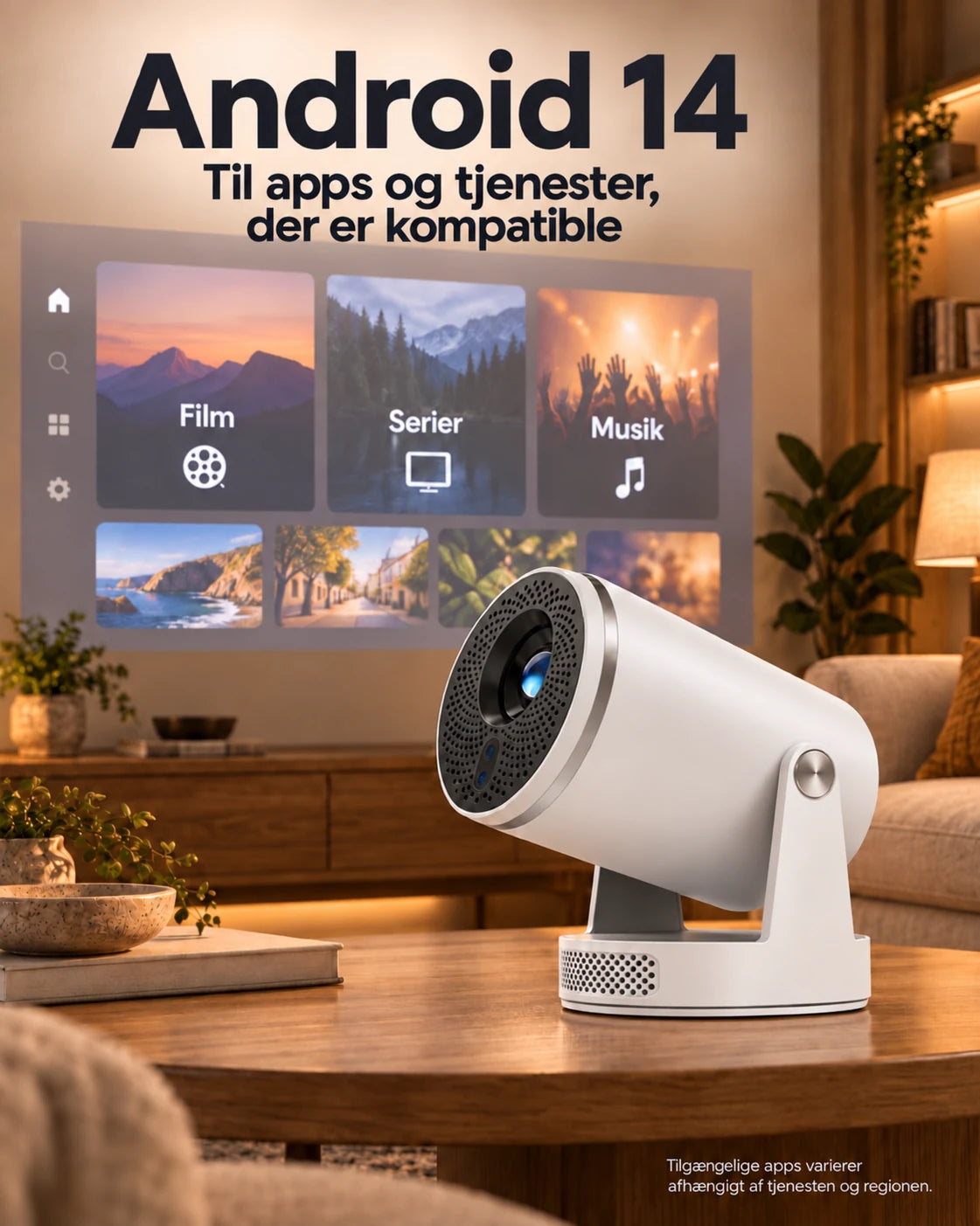 ProjektorLand Luma Pro mini-projektor – 400 ANSI lumen, oprindelig Full HD 1080p, autofokus, Android 14 og Wi-Fi 6 – Produktpresentation 2